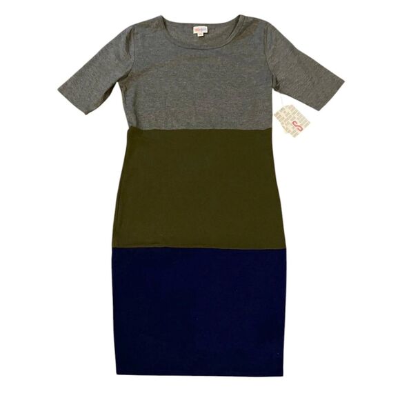 Rare LuLaRoe Julia Pencil Colorblock Modern Form Fitting Bodycon Dress Sz S NWT - Picture 1 of 2